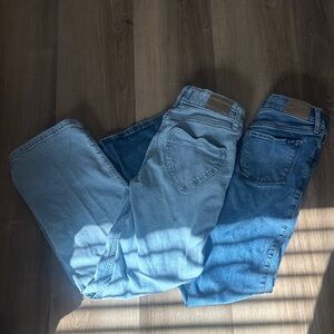 Abercrombie Kids Light and Dark Blue Straight Jeans